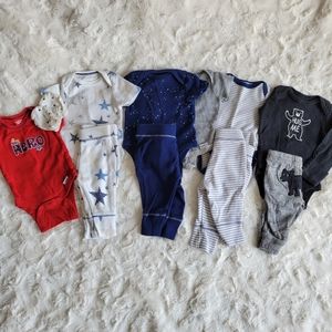 Newborn 6 Onsies 4 Matching Pants